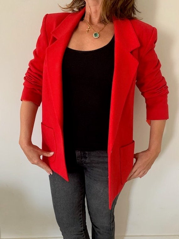 Vintage I Magnin Red Boyfriend Blazer - image 1