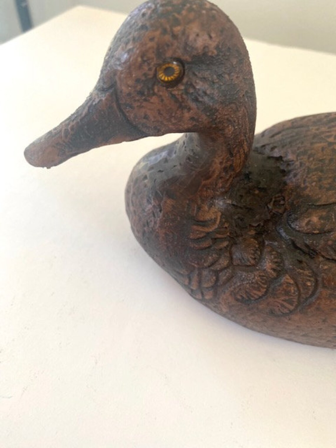 Vintage 80's Woodcast Collectibles Duck // Pecan Wood Decor - Etsy
