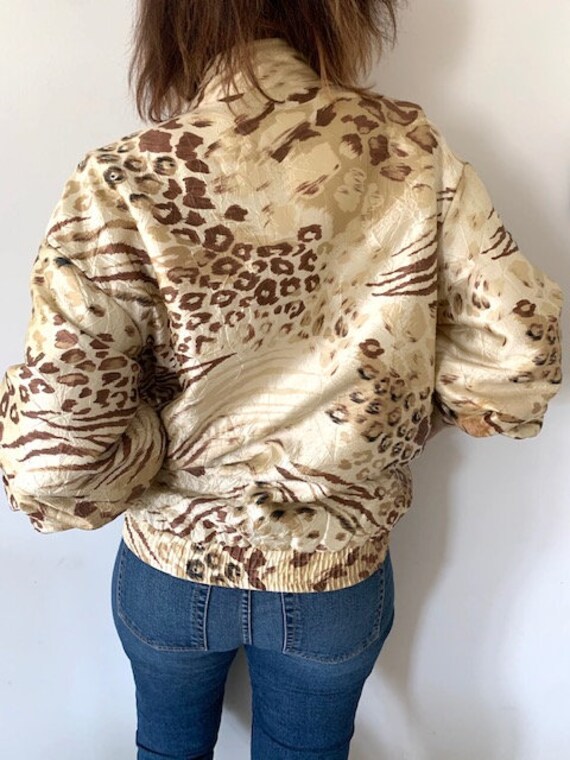 80's Animal Print Bomber Jacket - image 3