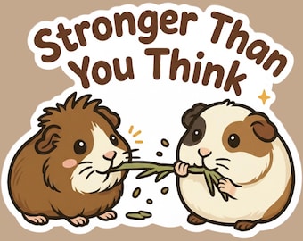 Guinea Pig Vinyl Sticker – Motivational Animal Decal, Laptop, Water Bottle