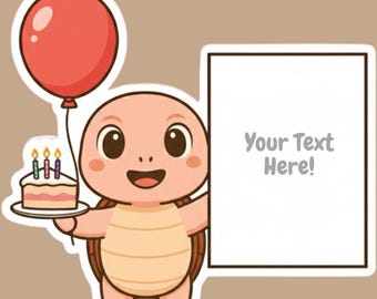 Celebrating TurtleBoss Custom Vinyl Sticker – Add Your Own Text