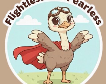 Courageous Ostrich Vinyl Sticker | Motivational Die-Cut Decal
