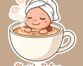 Chai to Relax – Relax TurtleBoss Vinyl Sticker for Laptop, Water Bottle, Journal, or Gift