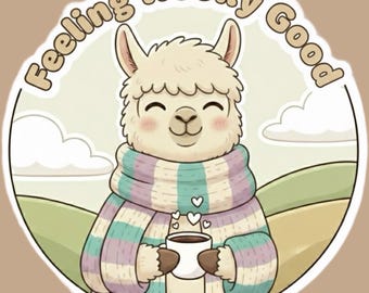 Stay Wool-dering Llama Vinyl Sticker | Positive Quote, Laptop Decal