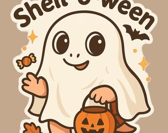 Ghost Turtle Halloween Vinyl Sticker: Shell-o-ween Laptop Decal
