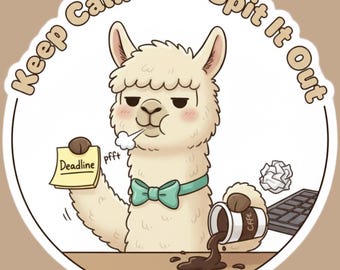 Funny Llama Vinyl Sticker | Office Humor, Work Stress Relief