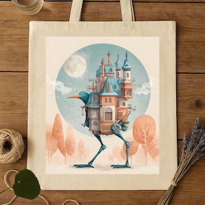 Howl’s Moving Castle Tote Bag – Studio Ghibli Inspired Anime Design – Black or Natural Canvas, Double-Sided Print, Eco-Friendly Gift