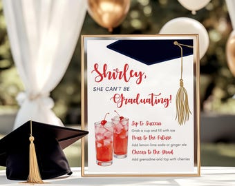 Editable Graduation Shirley Temple Bar Sign | Canva Template | Instant Download