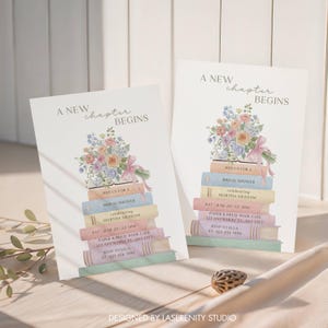 Editable A New Chapter Begins Book Bridal Shower Invitation | Canva Template | Instant Download image 4