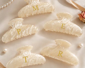Personalisierte Haarspange, gravierte Acryl-Haarspange, individuelles Geschenk für Brautjungfern, Gastgeschenk für die Hochzeitsfeier, elegantes Geschenk für Frauen