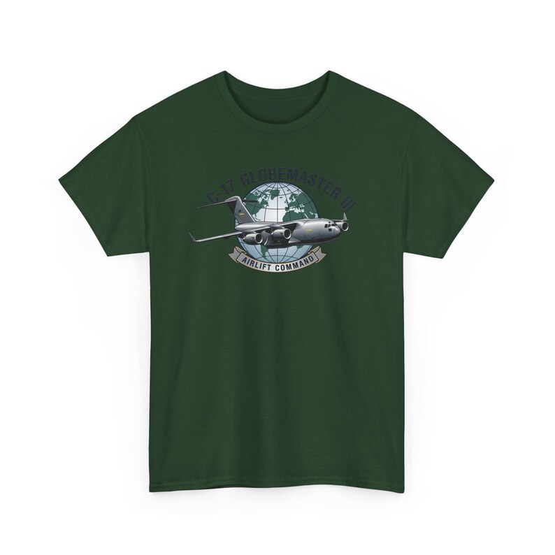 C-17 Globemaster III T-shirt, Airlift Command Military Plane Tee, Air Force Cargo Aircraft Shirt, Aviation Enthusiast Gift Apparel image 7