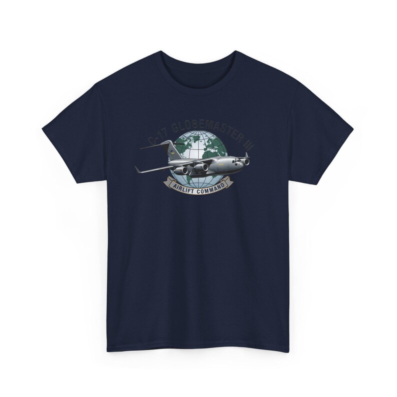 C-17 Globemaster III T-shirt, Airlift Command Military Plane Tee, Air Force Cargo Aircraft Shirt, Aviation Enthusiast Gift Apparel image 10