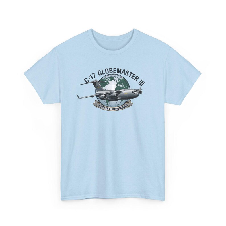 C-17 Globemaster III T-shirt, Airlift Command Military Plane Tee, Air Force Cargo Aircraft Shirt, Aviation Enthusiast Gift Apparel image 8