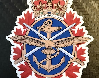 Canadian Forces Sticker - CAF Badge (2.25"H x 1.75"W)