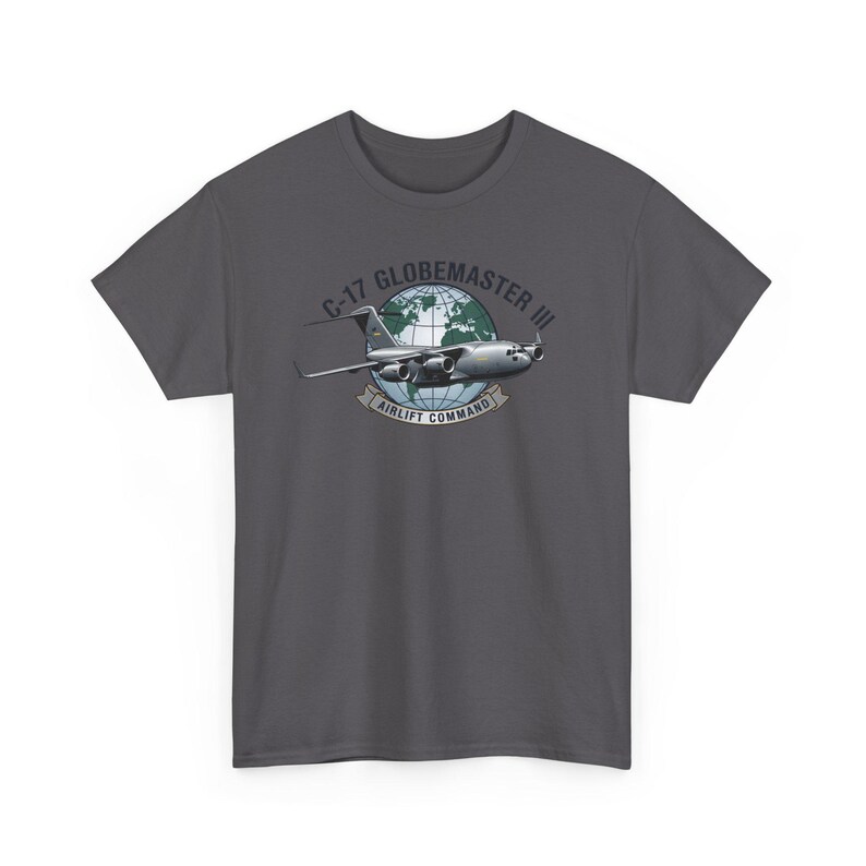 C-17 Globemaster III T-shirt, Airlift Command Military Plane Tee, Air Force Cargo Aircraft Shirt, Aviation Enthusiast Gift Apparel image 9