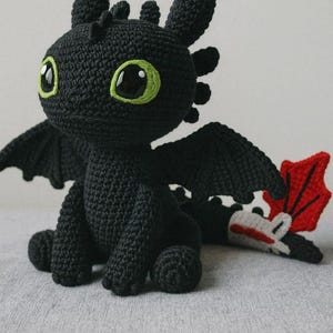 Toothless Dragon Amigurumi, Crochet Pattern, Plush Toy, Gift for Dragon Enthusiasts, PDF Download image 5