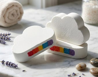 Rainbow Cloud Bath Bombs, kleurrijke bruis, aromatherapie etherische olie, zachte formule