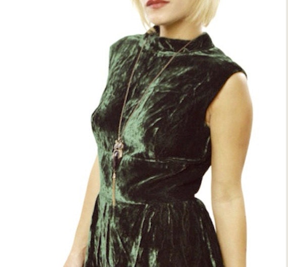 green velvet sheath dress