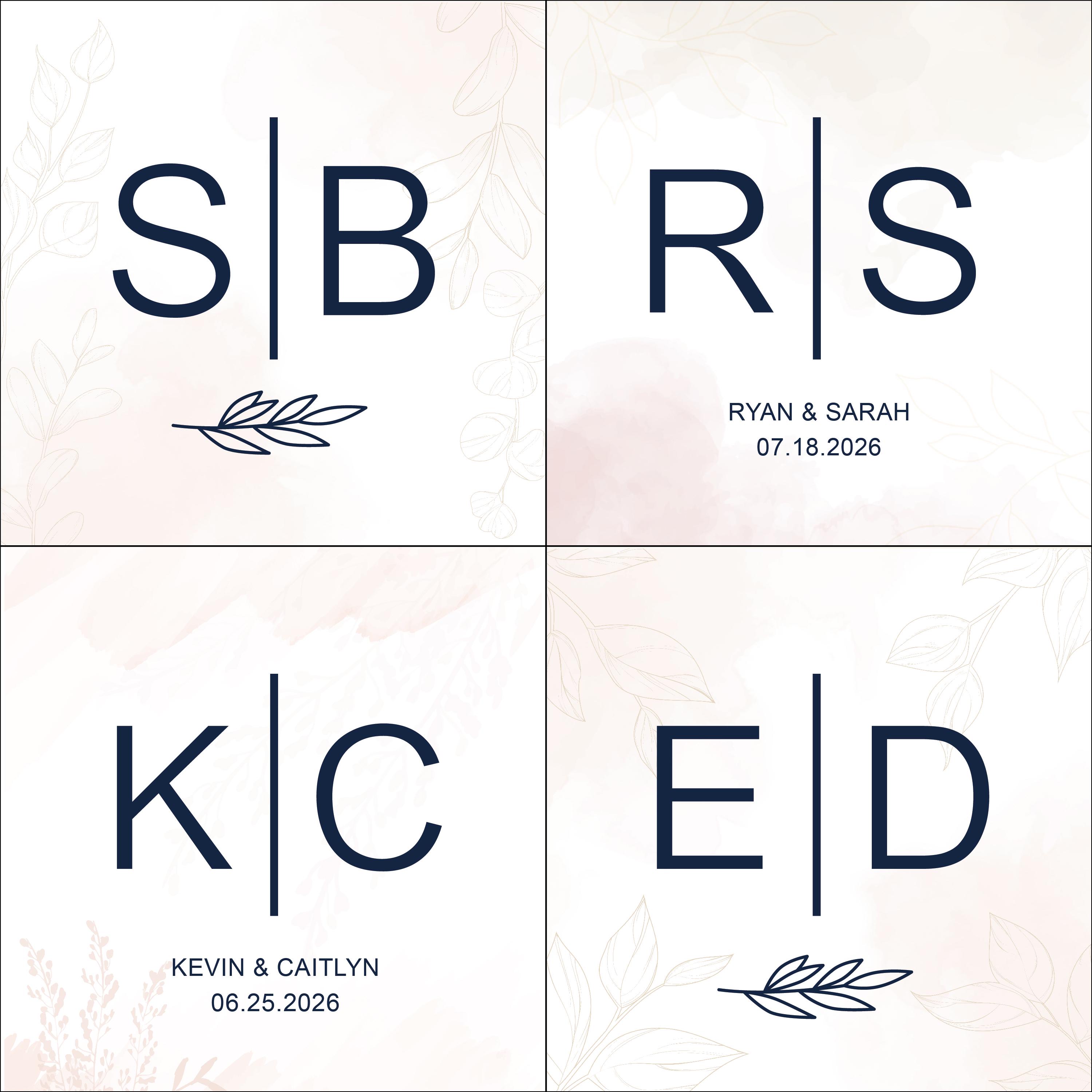 Custom Wedding Monogram Logo | Personalized Initials, Names & Date ...