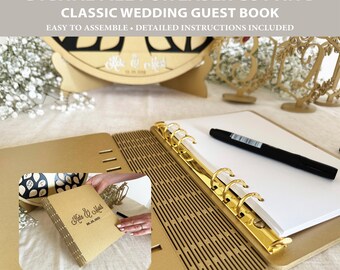 Classic Wedding Guest Book Laser Cut File: DIY Plywood Project (Digital Download)