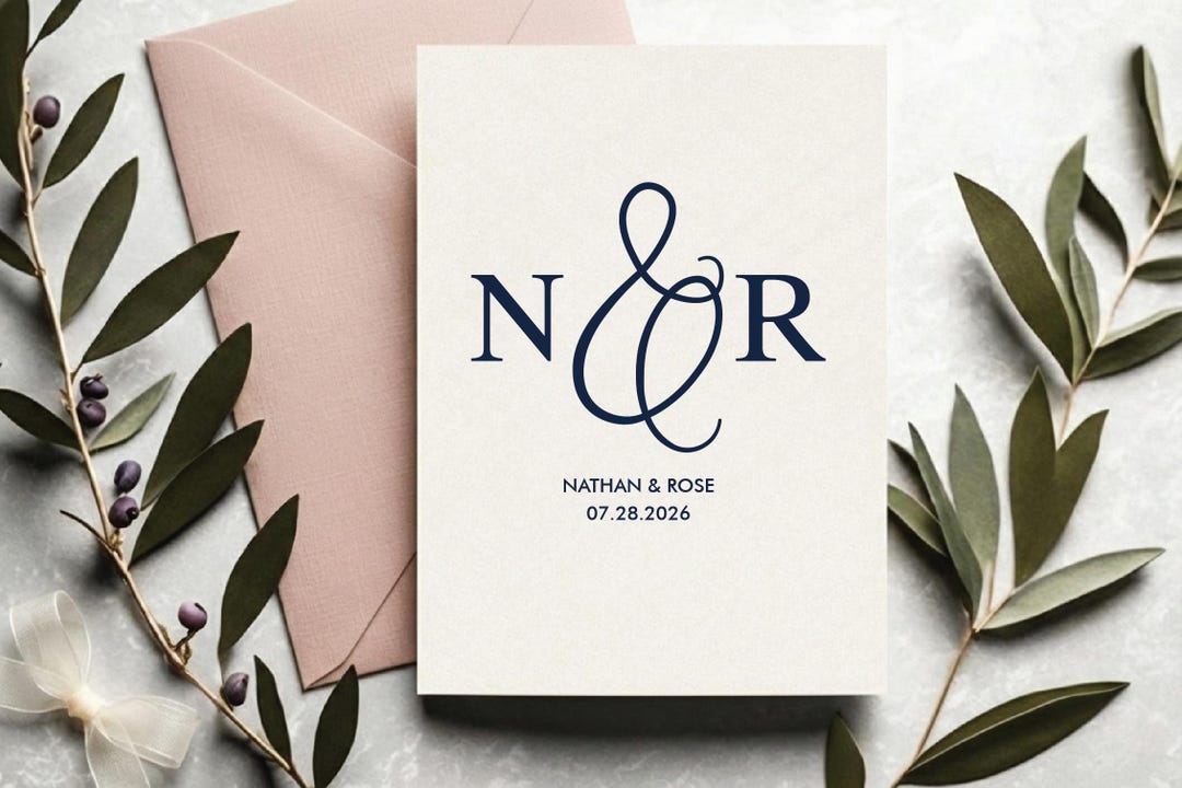 Personalized Wedding Monogram Logo | Minimal Elegant Design | Custom ...