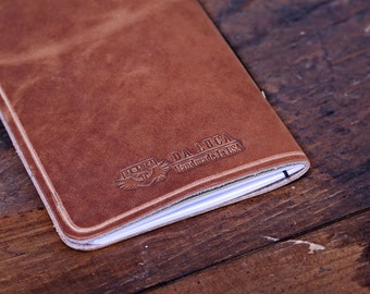 Handmade Leather Notepad - Natural Dublin