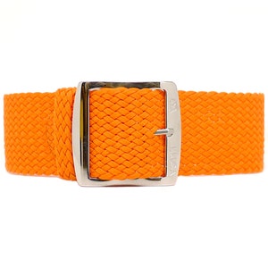 Braided Nylon Perlon Watch Strap - Orange (Polished Buckle)