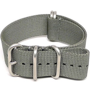 Ballistic Nylon Military Watch Strap - Grey (Matte Buckle)