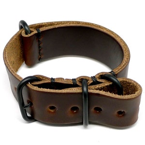 Military Watch Strap - Brown Chromexcel (PVD Buckle)