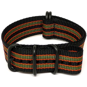 Ballistic Nylon Military Watch Strap - Goldfinger (PVD Buckle)