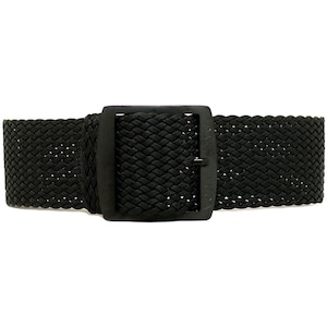 Braided Nylon Perlon Watch Strap - Black (PVD Buckle)