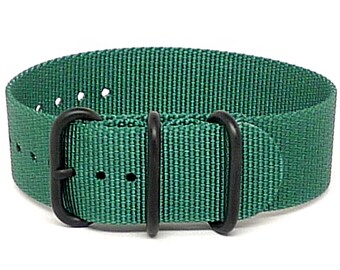 Ballistic Nylon Militare 1 Pezzo Orologio Cinturino - Verde (PVD Buckle)