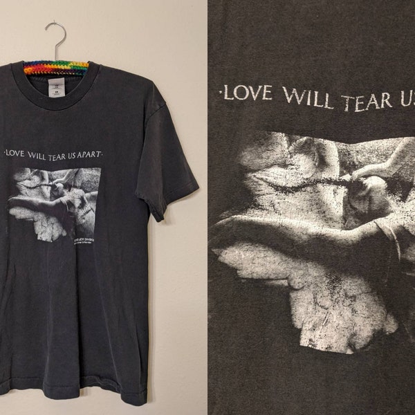 Vintage 1993 90s JOY DIVISION Love Will Tear Us Apart Black T Shirt Ian Curtis