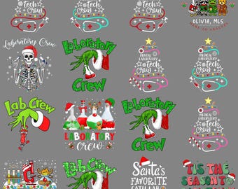 Sombrero de Papá Noel para equipo de laboratorio PNG, divertido clipart de técnico de laboratorio navideño, descarga digital de sublimación de humor científico navideño