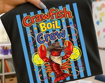 PNG de temporada de cangrejos de río, diseño divertido de sublimación de mariscos, gráfico retro de langosta cajún hervida para camiseta, archivo PNG de descarga instantánea, uso comercial