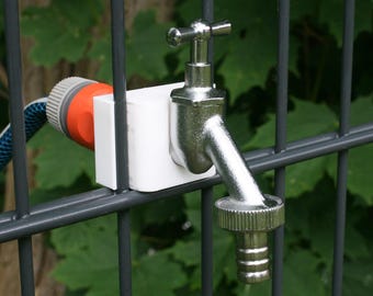 Set di rubinetti da giardino per recinzioni a doppio filo | Stampa 3D in PETG | Senza attrezzi | Nero o bianco | Pronto all'uso