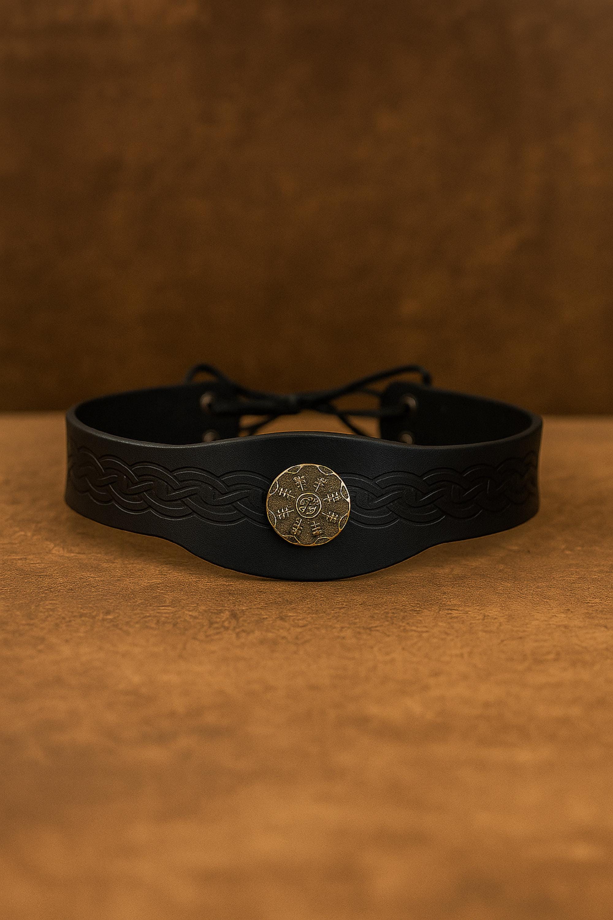 Thick Leather Fantasy Renaissance Festival She-rah Headband in Bronze Leather Renaissance Headband - Etsy main image 2