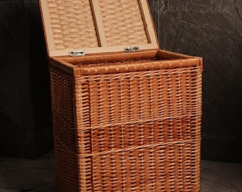 Cesto portabiancheria in vimini di alta qualità, cesto portaoggetti da bagno fatto a mano, grande contenitore per la cameretta dei bambini, cesto portabiancheria in rattan, mobili naturali con fodera