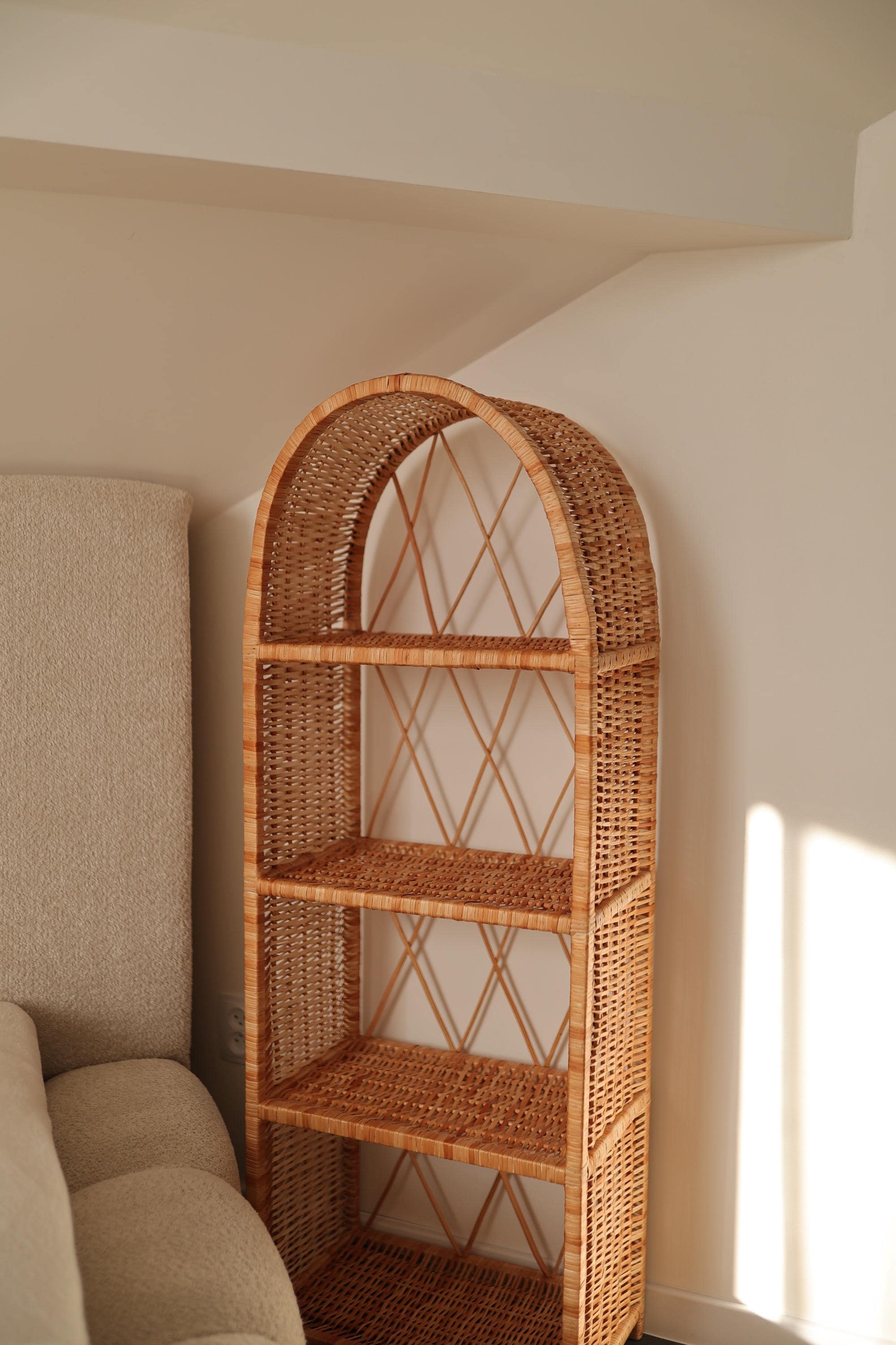 Vintage Arch Rattan Shelf - Etsy