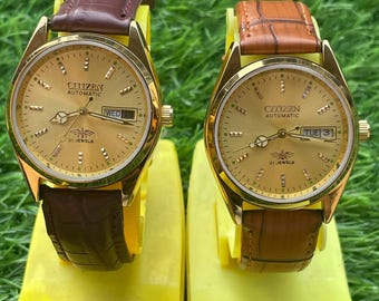 Lot of vintage Citizen calibre-8200 Automatic Watch gold colour Dial, Japan made, 21 jewels