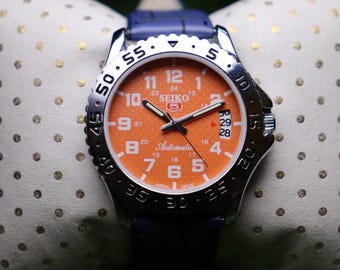 SEIKO 7S26-0020 SKX011J2 Automatic Orange Dial Men's Diver's Watch