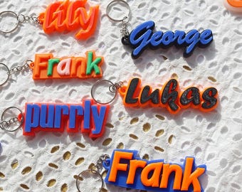 Portachiavi personalizzati con nome stampato in 3D - Regalo personalizzato, 8 stili disponibili