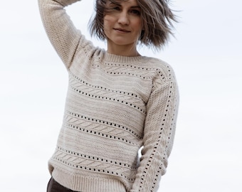 Crochet Sweater Pattern – Balts textured sweater (PDF Pattern in English)