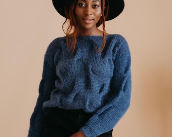 Tunisian Crochet Sweater Pattern: Nakts Cabled Design (PDF)