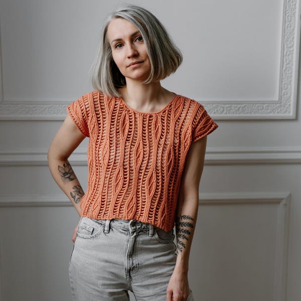 Crochet Lace Flow Top Pattern – Summer Top PDF (English)