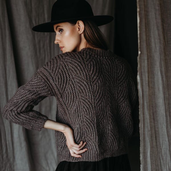 Crochet Sweater Pattern PDF - Liedags Seashore Textured Sweater (English)