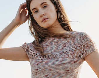 Crochet Top Pattern PDF - Wild Roses Top - crochet top down top pattern in English