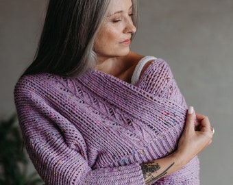 Crochet Cardigan Pattern PDF - Moonlit Cardigan - crochet batwing cardi pattern in English