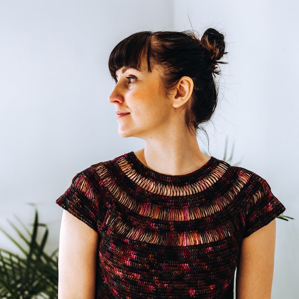 Lyrata Crochet Top Pattern: Broomstick Lace Tee (PDF)