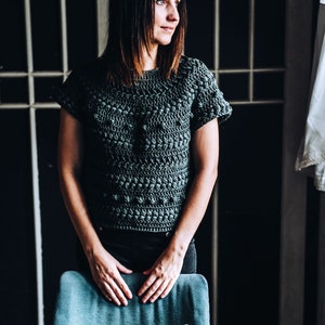 Crochet Top Pattern PDF: Zalktis Textured Design (English)